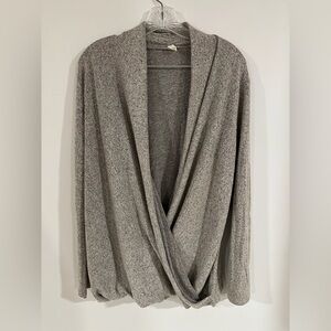 Pinkblush Heather Faux Wrap Gray Women's Cardigan